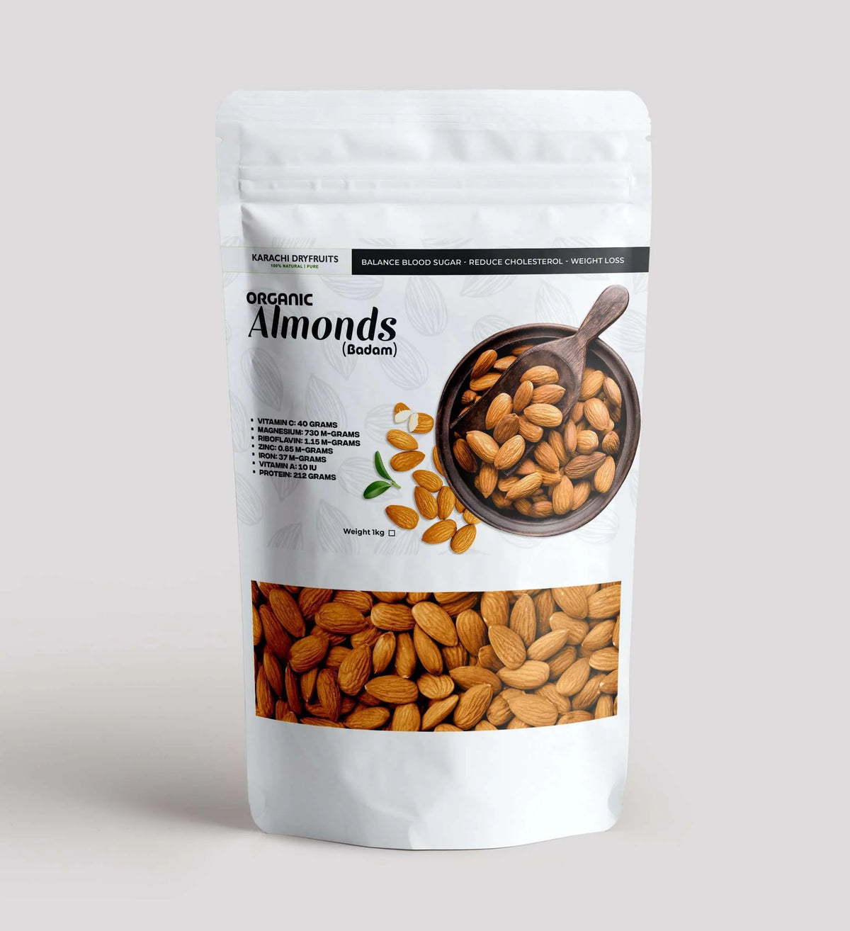 Organic Almonds: Nature’s Nutrient-Rich Powerhouse | Weight 1 KG